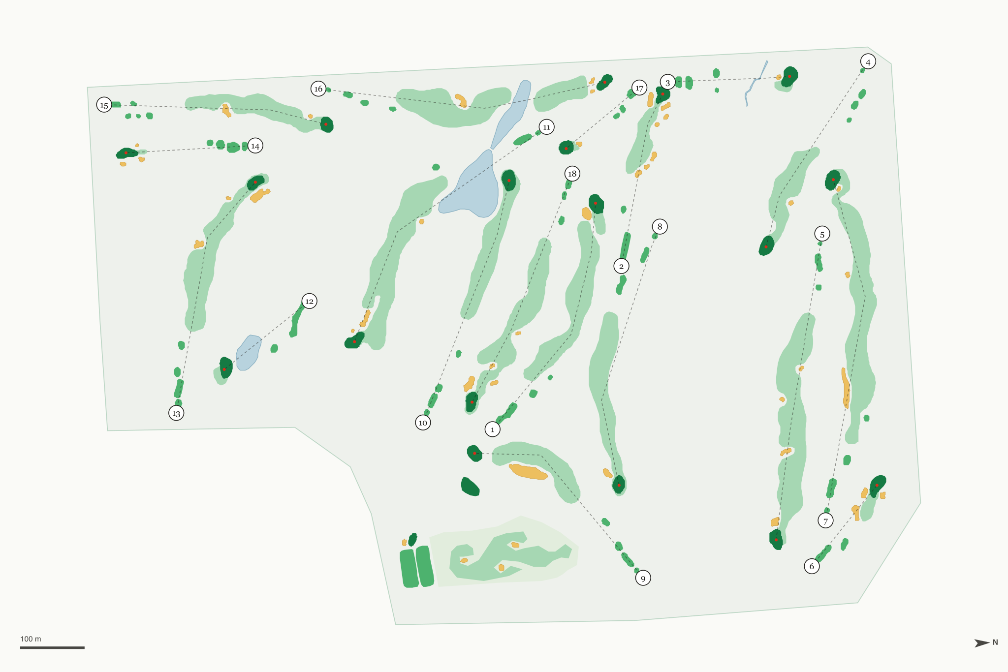 Map of Red Hawk Golf Course