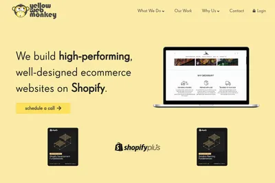 Screenshot of the YellowWebMonkey Web Design homepage