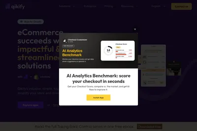 Screenshot of the Qikify homepage