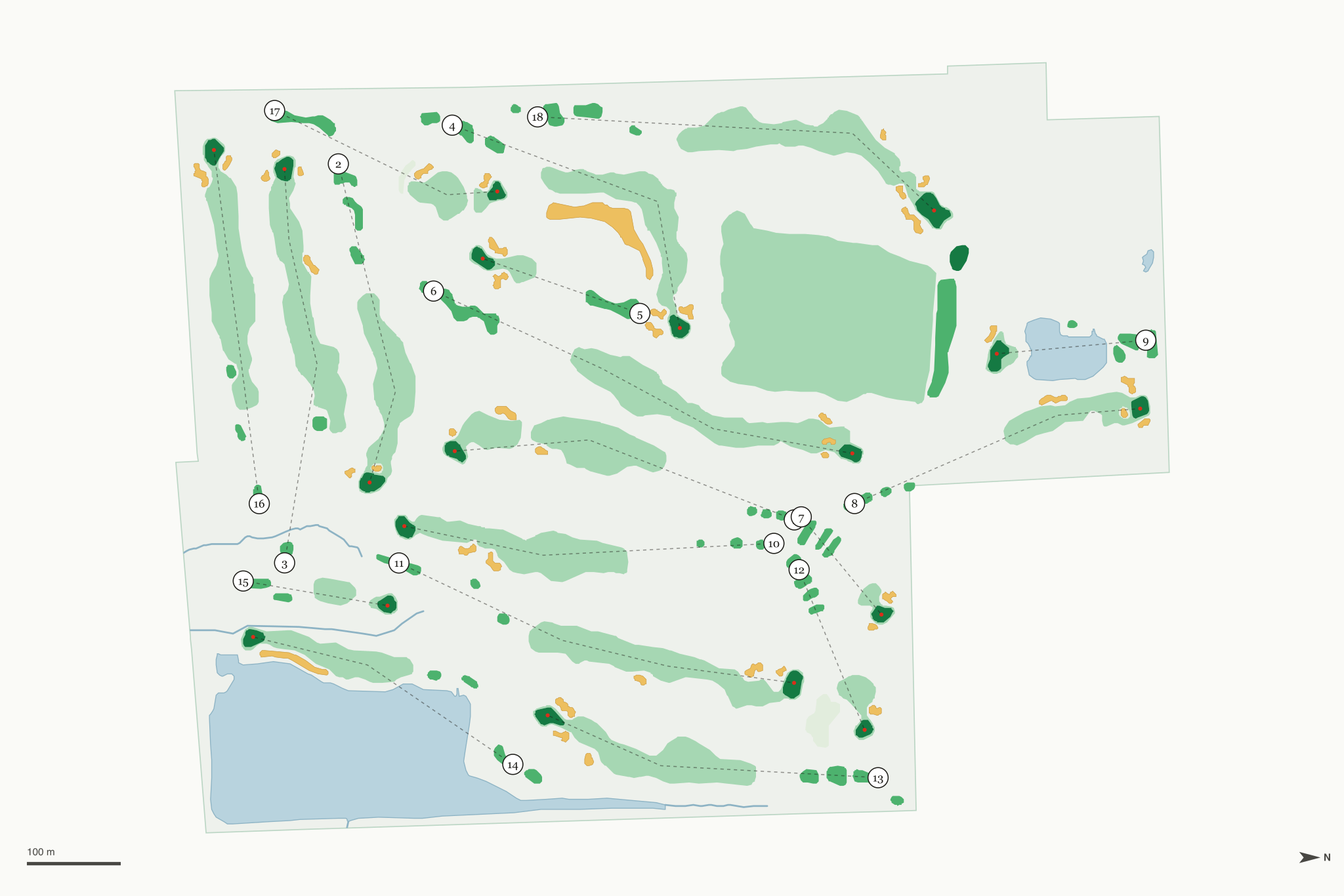 Map of Sanctuary Lake Golf Course