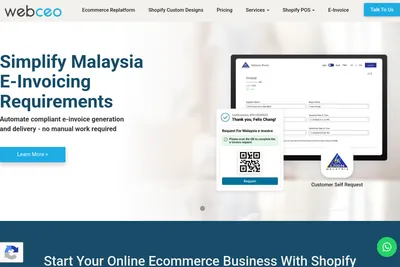 Screenshot of the WEBCEO homepage