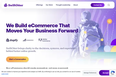 Screenshot of the SwiftOtter homepage