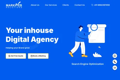 Screenshot of the Mark Web Solutions homepage