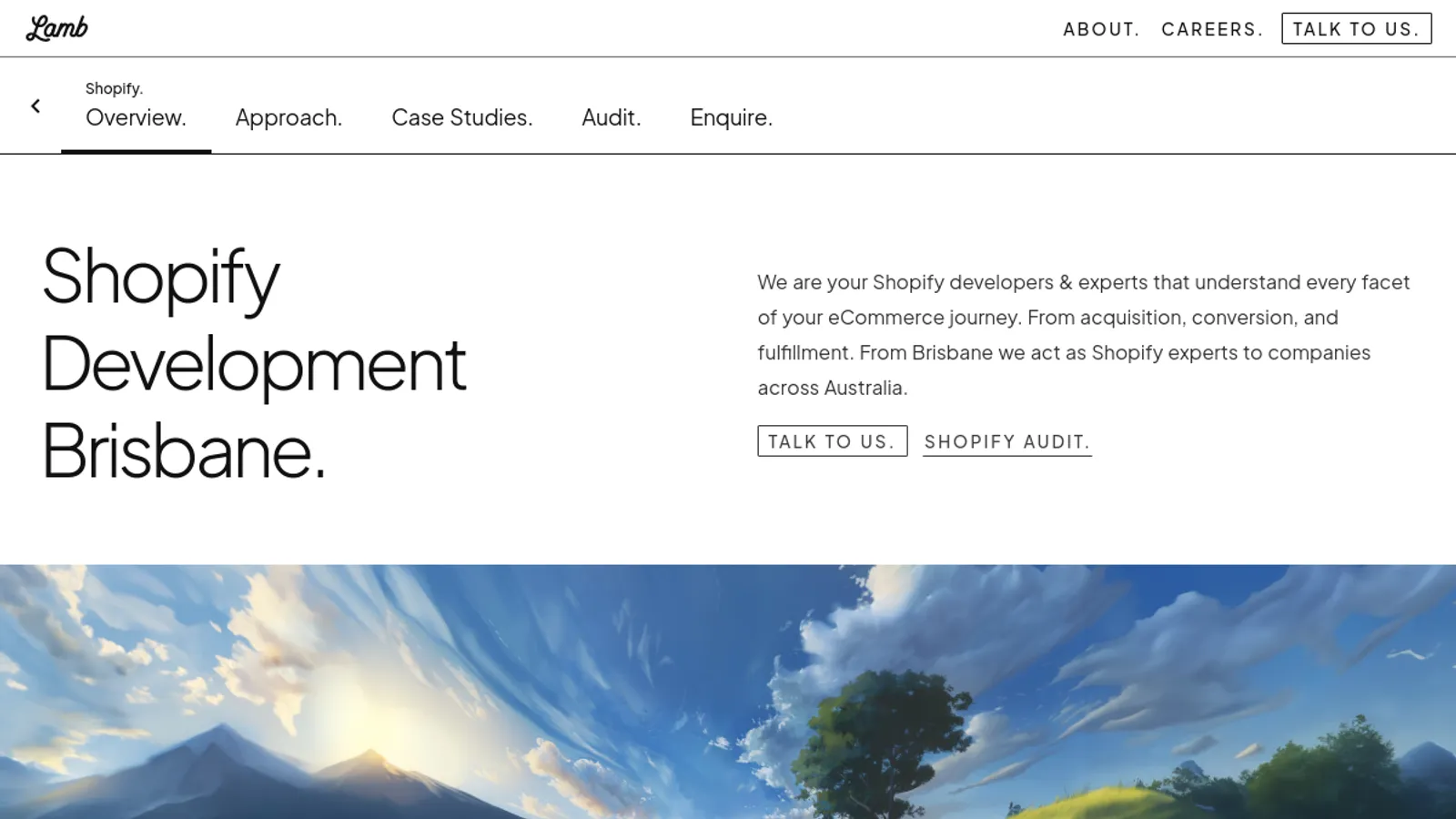 Screenshot of the Lamb Agency homepage
