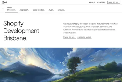 Screenshot of the Lamb Agency homepage
