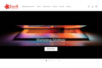 Screenshot of the Fresh Marketing homepage