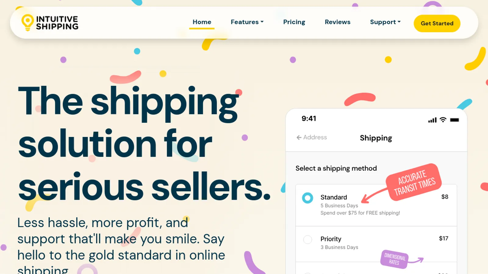 Screenshot of the Intuitive Shipping Inc homepage