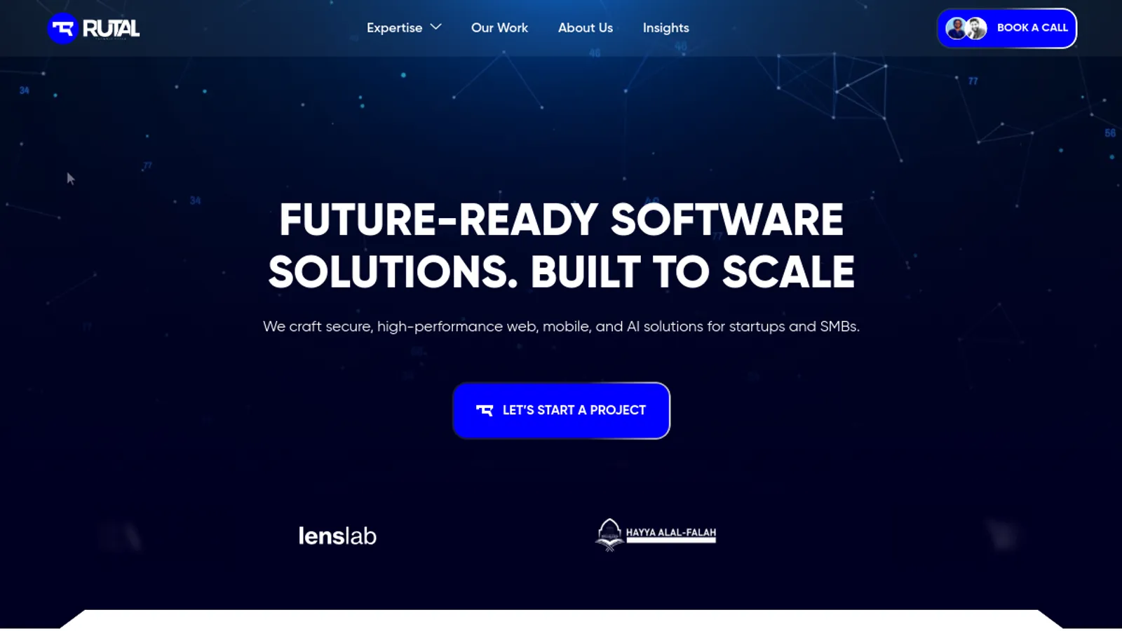 Screenshot of the Rutal Solutions homepage