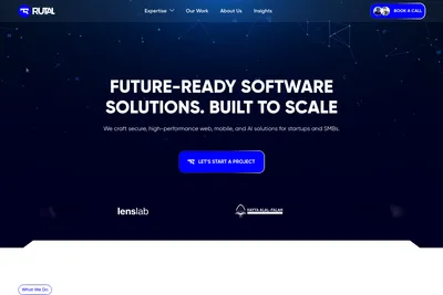 Screenshot of the Rutal Solutions homepage