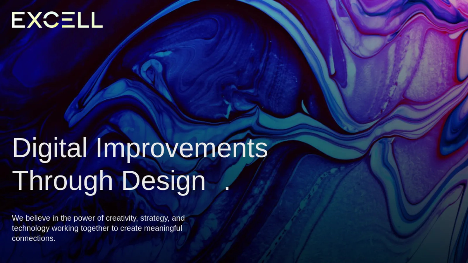 Screenshot of the Excell homepage