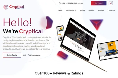 Screenshot of the Cryptical Web Studio homepage
