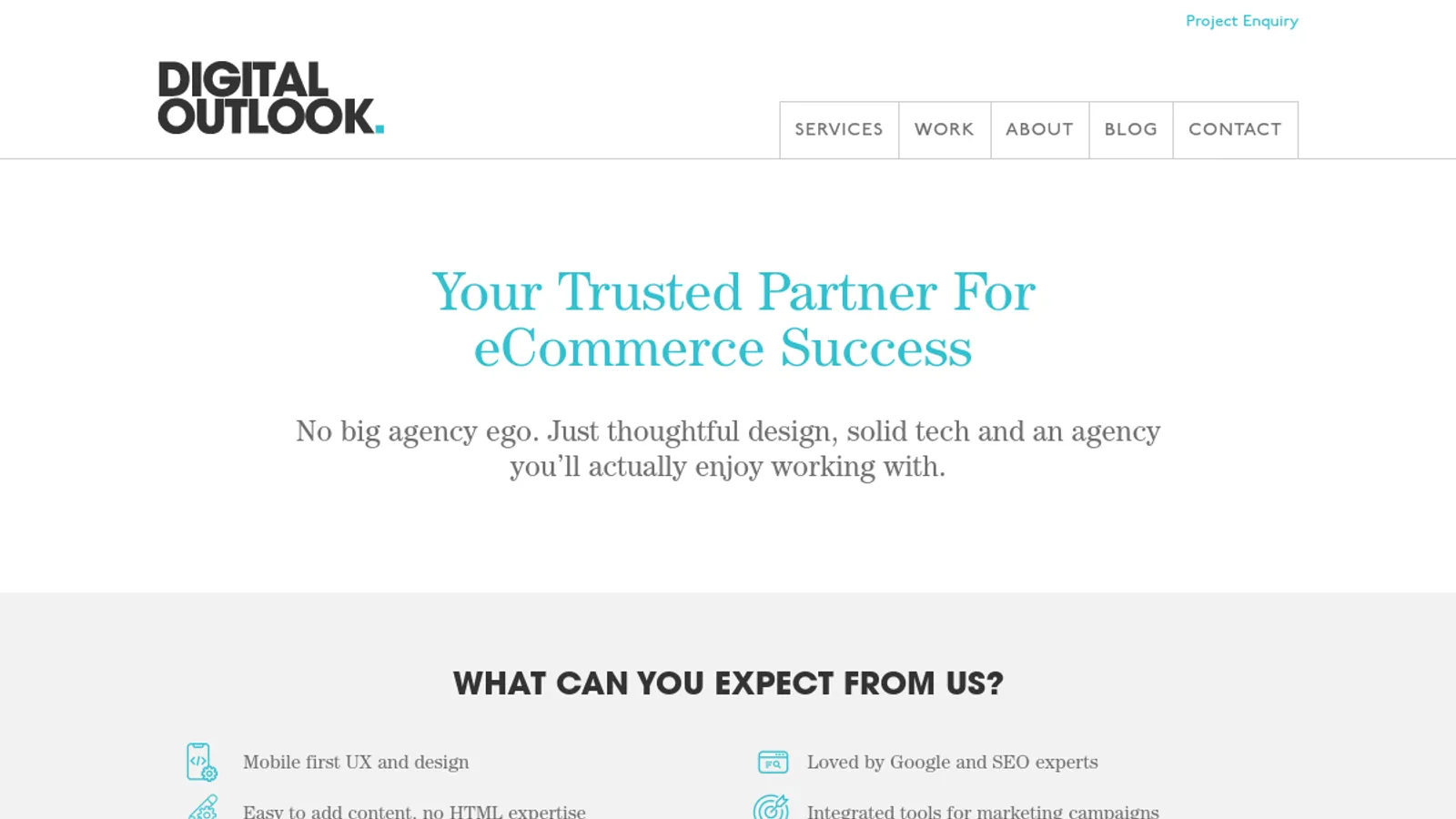 Screenshot of the Digital Outlook homepage