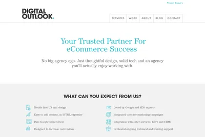 Screenshot of the Digital Outlook homepage