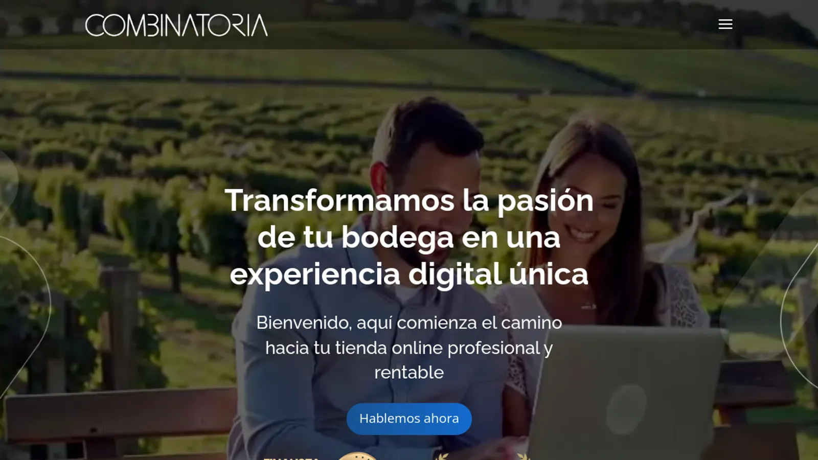 Screenshot of the COMBINATORIA | Ecommerce Agency for Wineries homepage