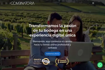 Screenshot of the COMBINATORIA | Ecommerce Agency for Wineries homepage