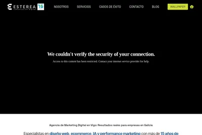 Screenshot of the Esterea proyectos de Internet, SL homepage
