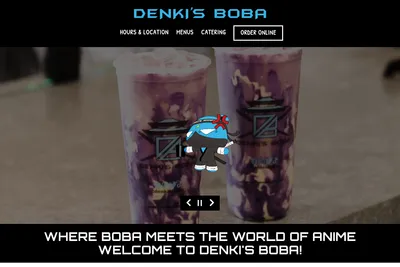 Denki’s Boba website homepage
