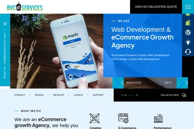 Screenshot of the BVC eServices Pvt. Ltd. homepage