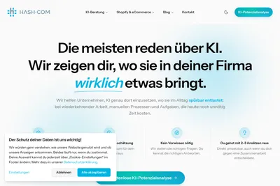 Screenshot of the HASH-COM GmbH homepage