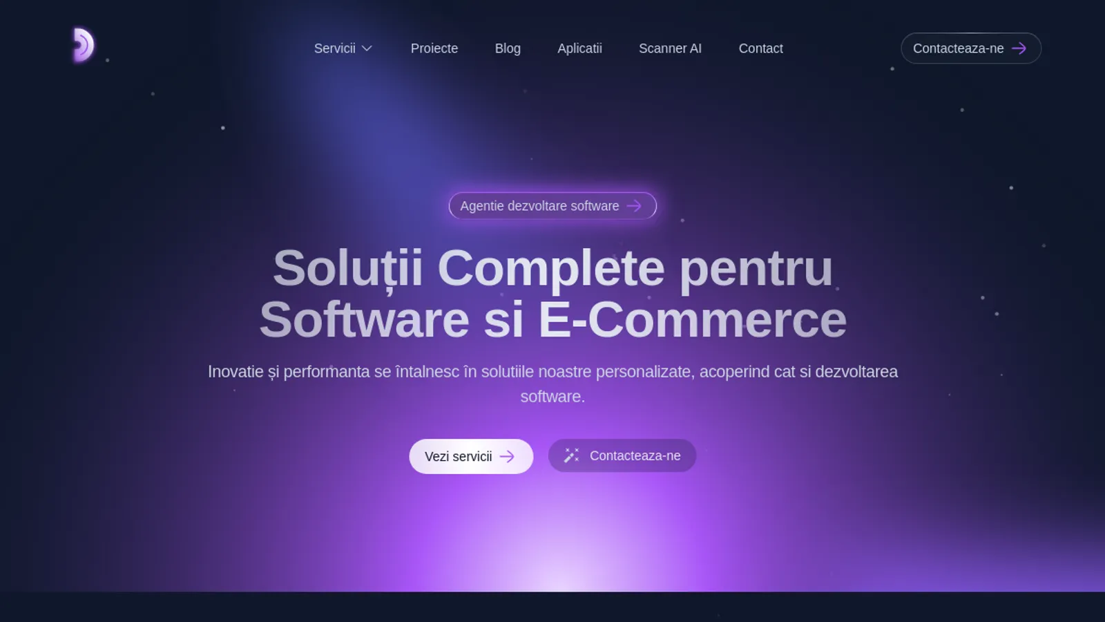Screenshot of the Devion homepage
