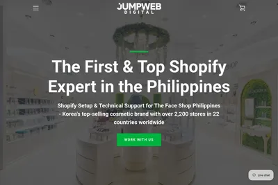 Screenshot of the Jumpweb Digital homepage
