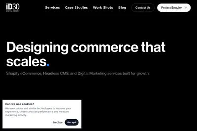 Screenshot of the iD30 homepage