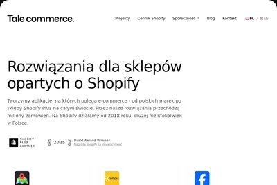 Screenshot of the Tale Commerce (Patryk Jakubik) homepage