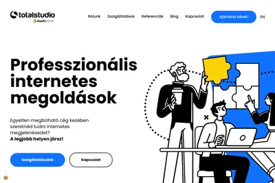 Screenshot of the TotalStudio homepage