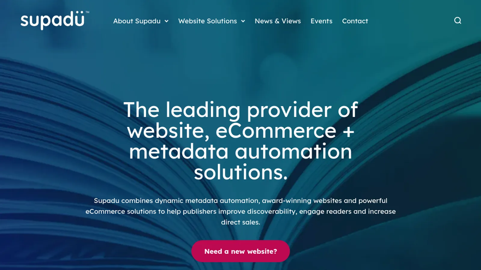 Screenshot of the Supadu homepage