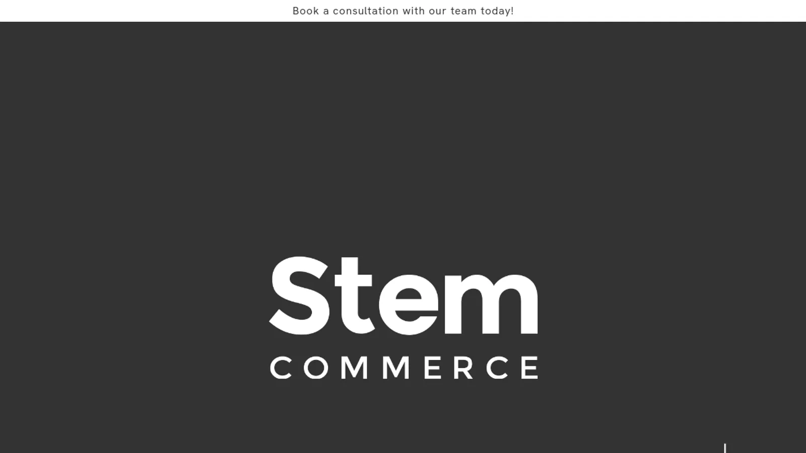 Screenshot of the Stem Commerce homepage