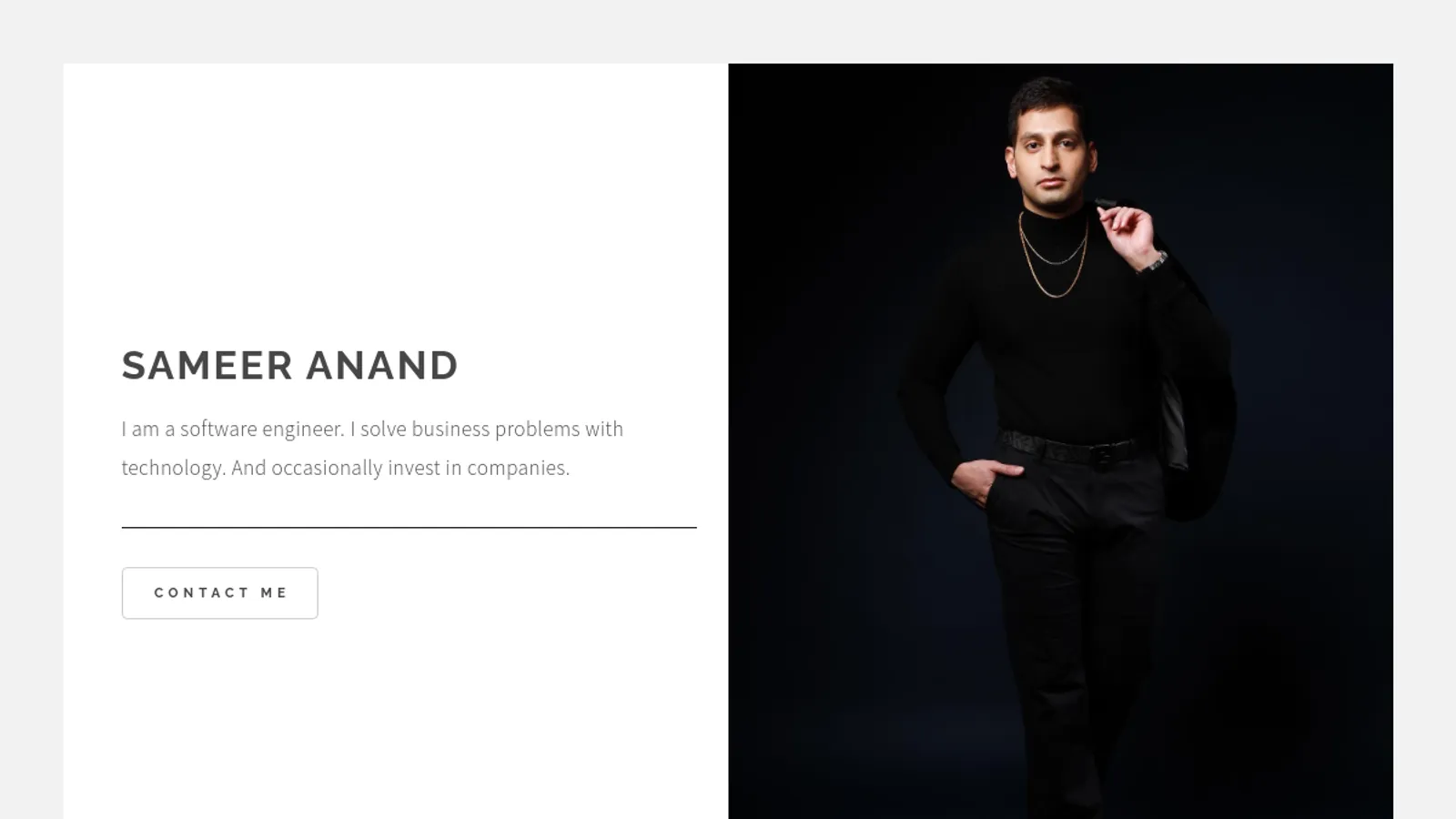 Screenshot of the Sameer ("Sammy") Anand homepage