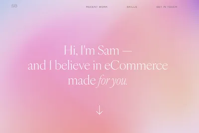 Screenshot of the Sam Barrante homepage