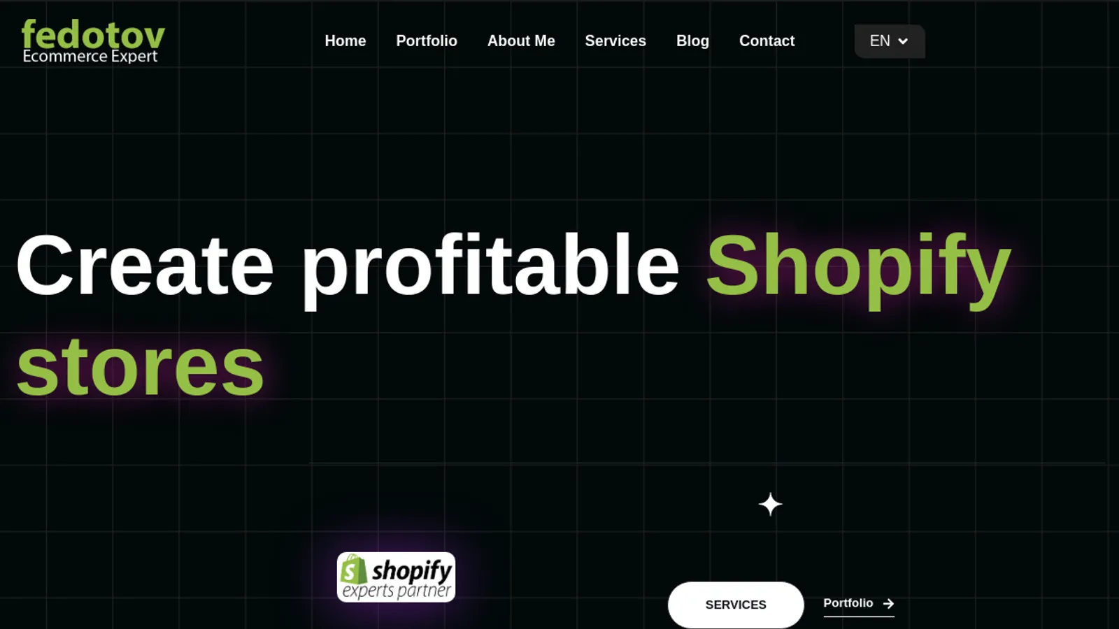 Screenshot of the Yuri Fedotov homepage