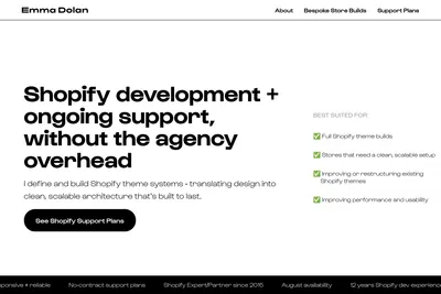 Screenshot of the Emma Dolan homepage