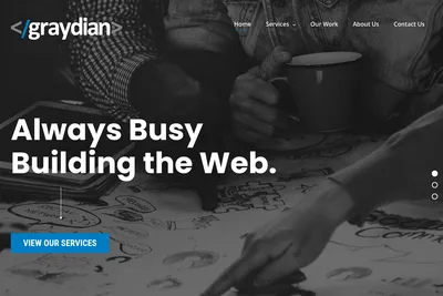 Screenshot of the Graydian Technologies + Design homepage