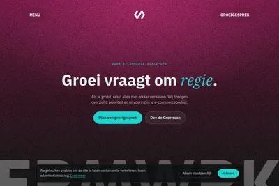 Screenshot of the FRMWRK BV homepage