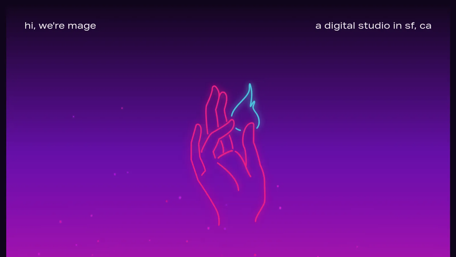 Screenshot of the Mage homepage