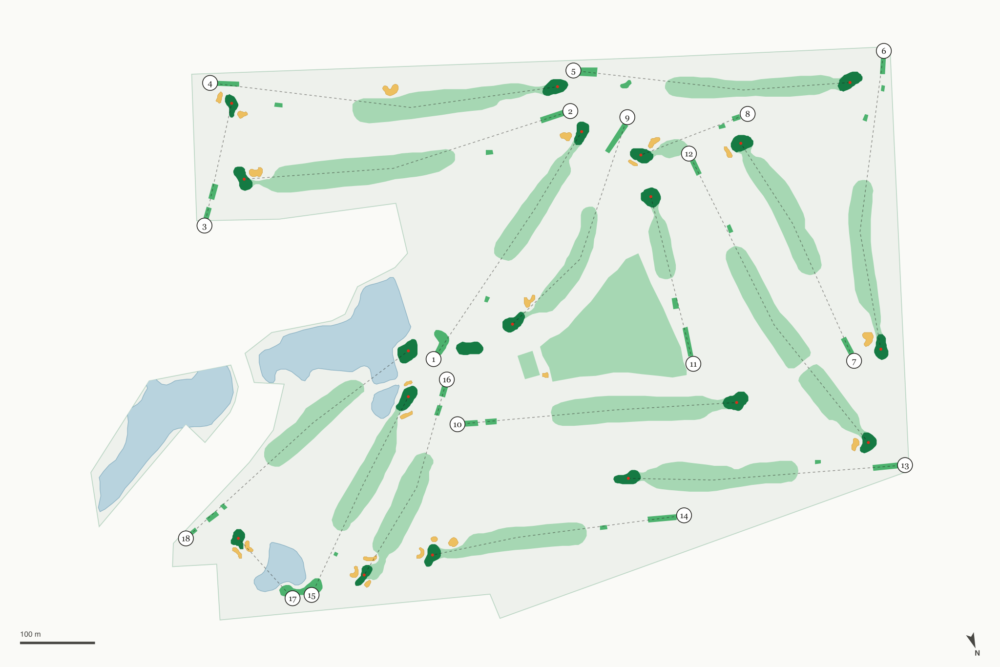 Map of Tamarack Golf Course