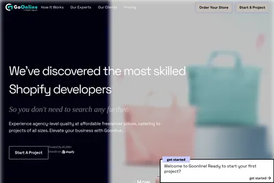Screenshot of the Go Online homepage