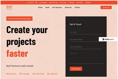 Screenshot of the Built Ventures homepage