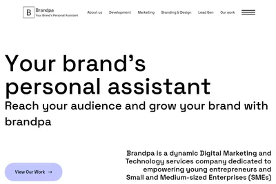 Screenshot of the Brandpa homepage