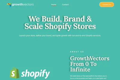 Screenshot of the Growth Vectors homepage
