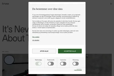 Screenshot of the Kruso homepage