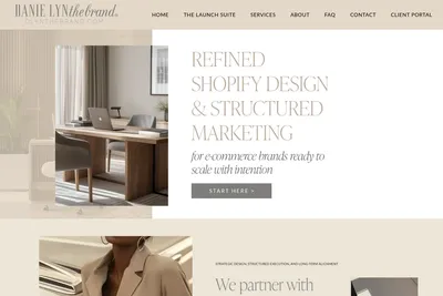 Screenshot of the Danie Lyn The Brand homepage