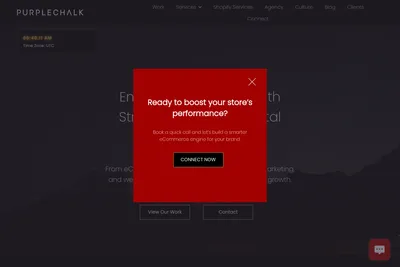 Screenshot of the Purplechalk Services homepage