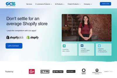 Screenshot of the Chief Software Solutions homepage