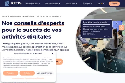 Screenshot of the Agence Retis homepage
