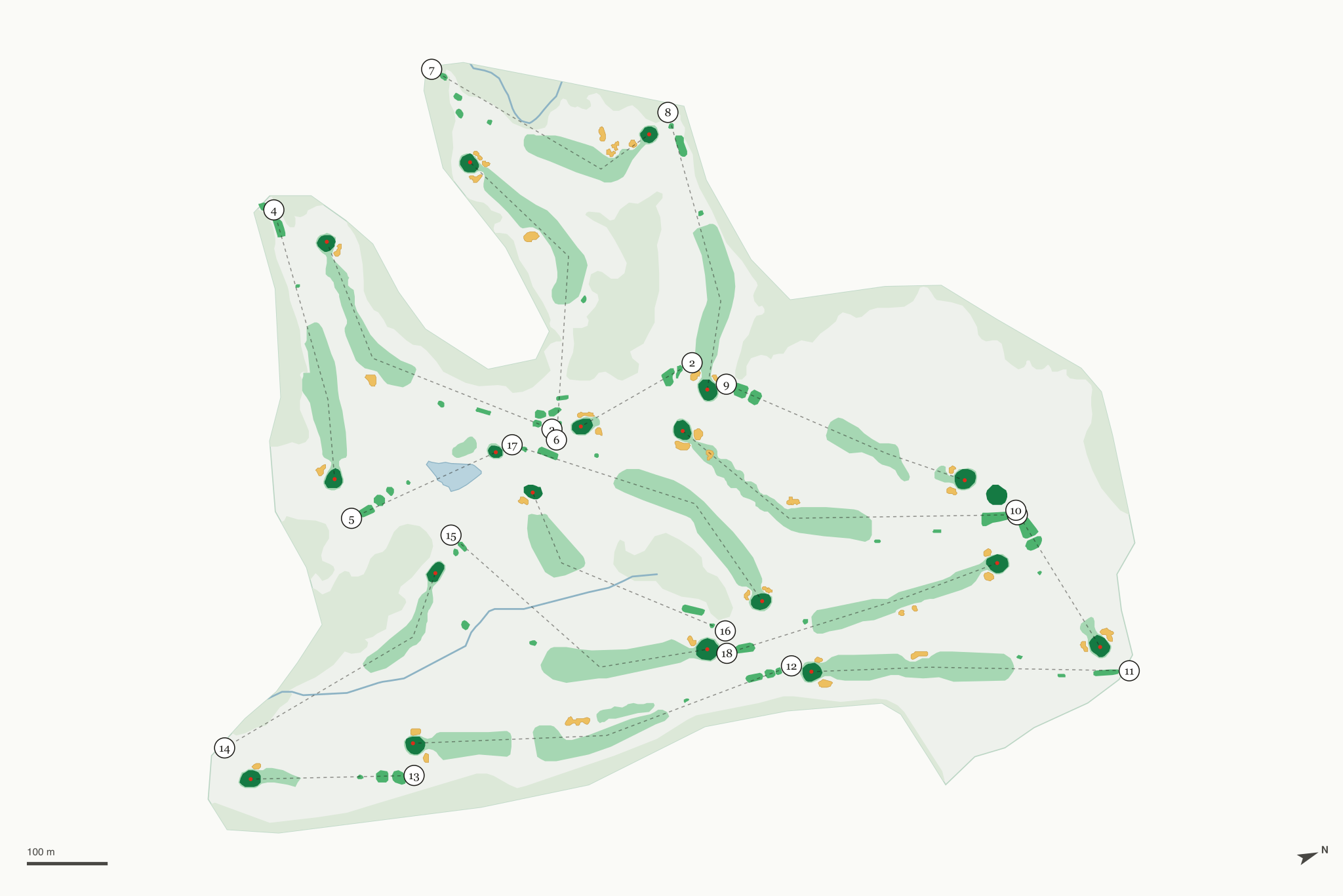 Map of A. L. Gustin Golf Course