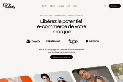 Screenshot of the Store & Supply homepage