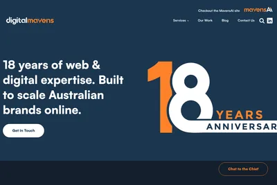 Screenshot of the Digital Mavens homepage